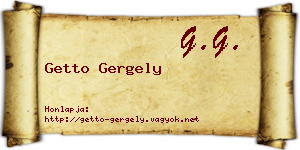 Getto Gergely névjegykártya