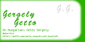 gergely getto business card